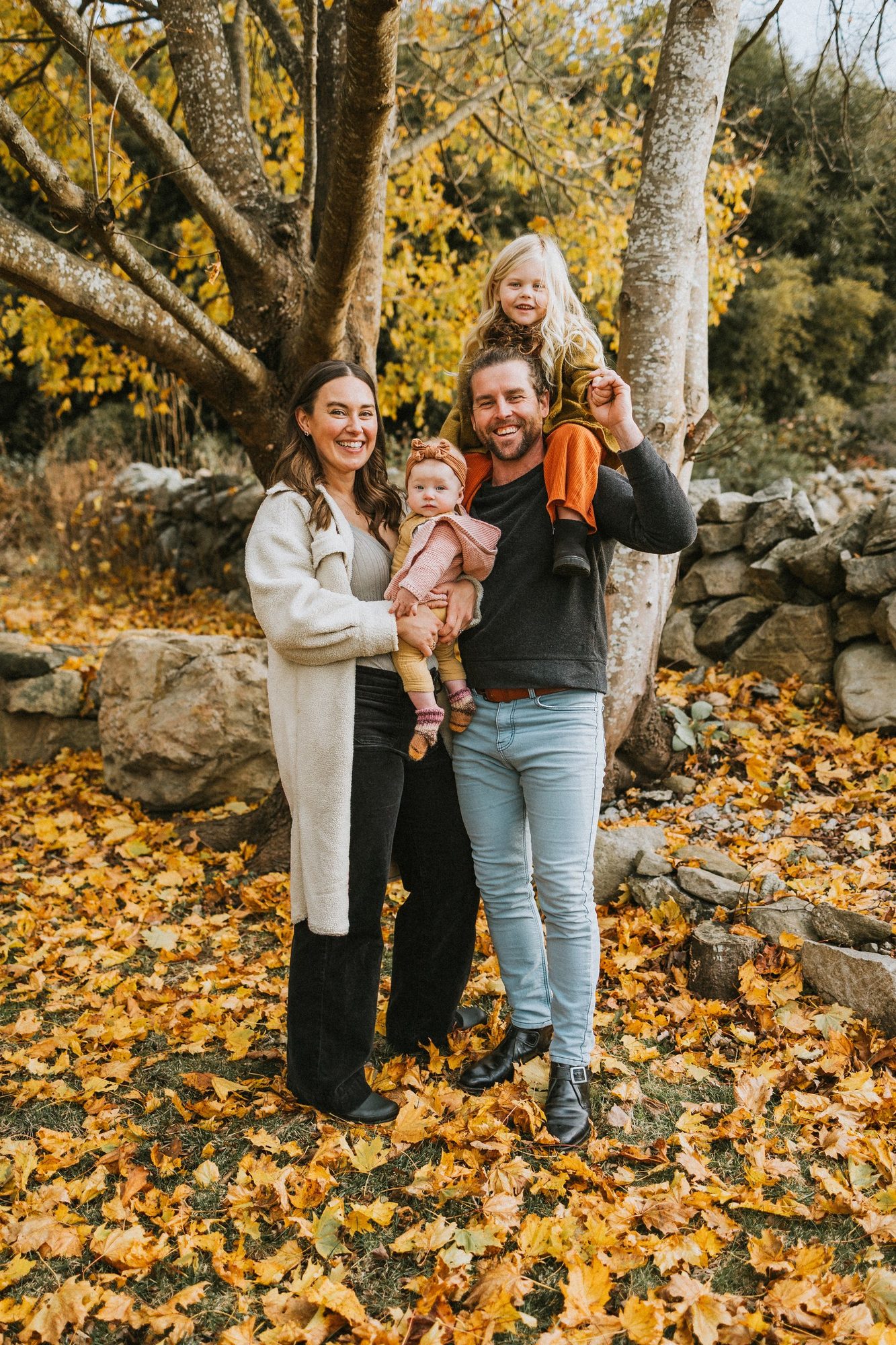 Thaler Hefel and his family outdoors in autumn